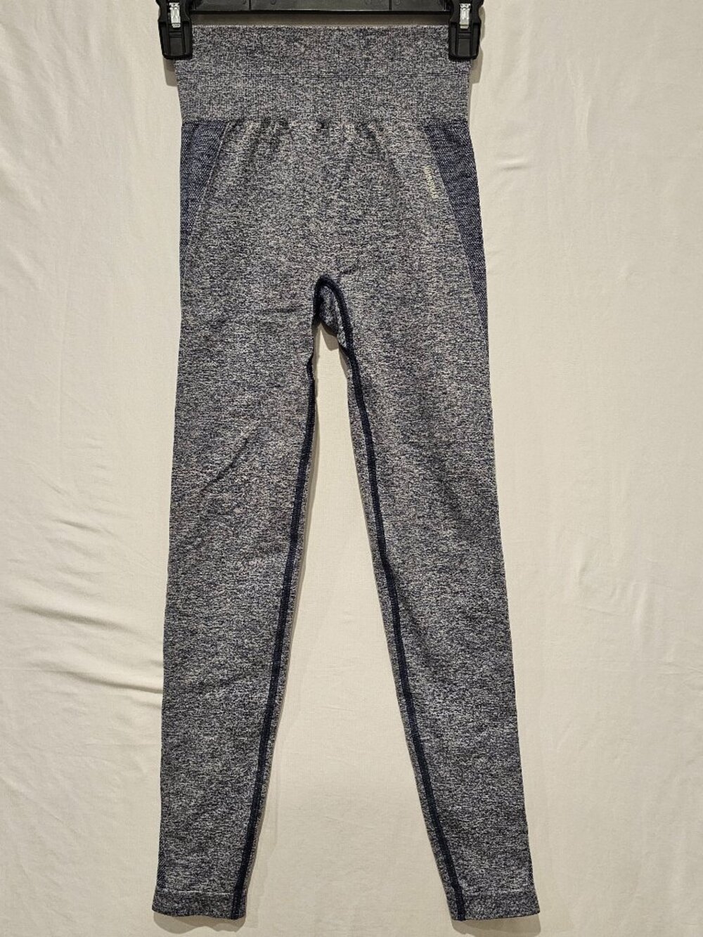 Gymshark Flex High Waisted Leggings Size S Small Gray Blue Knit Contour